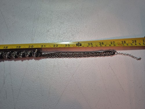 Charlotte Russe Women's Pewter Black Silver Tone Twisted Chain Necklace - Picture 7 of 13