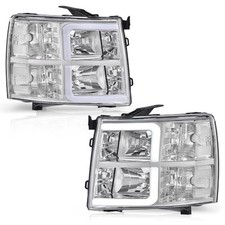 PIT66 LED DRL Headlights Fit 2007-2013 Silverado 1500, 07-14 2500 3500 HD