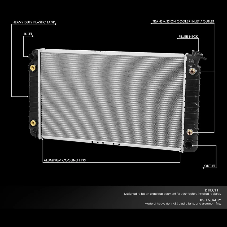 PARA 85-96 BUICK LESABRE CADILLAC DEVILLE OE STYLE RADIADOR DE NÚCLEO DE ALUMÍNIO 856 - Imagem 2 de 4