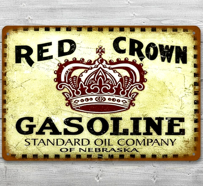 #ad Red Crown Gasoline Standard Oil 8 x 12 Vintage Novelty Metal Sign Made In USA $14.49