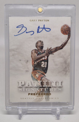 2014-15 Preferred Gary Payton Panini Signatures GOLD On Card Auto 07/10 SSP Rare