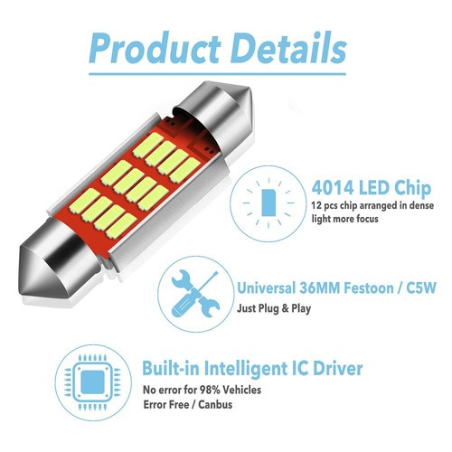 2pcs 12V 36mm Car Panel Indicator Lamp Warning Lights Blue LED Metal Truck Boat - Picture 6 of 9
