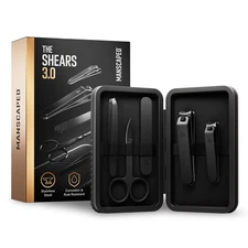 MANSCAPED Shears 3.0 5PC Men's Nail Grooming Travel Kit Clippers Steel Case