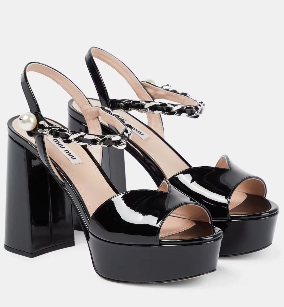 Miu Miu — NEW Miu Miu Embellished Leather Platform Sandals For Women's Size 6 US