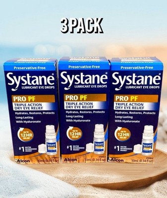 3 Systane Pro PF Dry Eye Preservative Free Lubricant Eye Drops 10x3 mL Exp 11/27