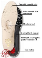Pedag Viva Leather Arch Support Inserts, Tan, Women US 10, Plantar Relief