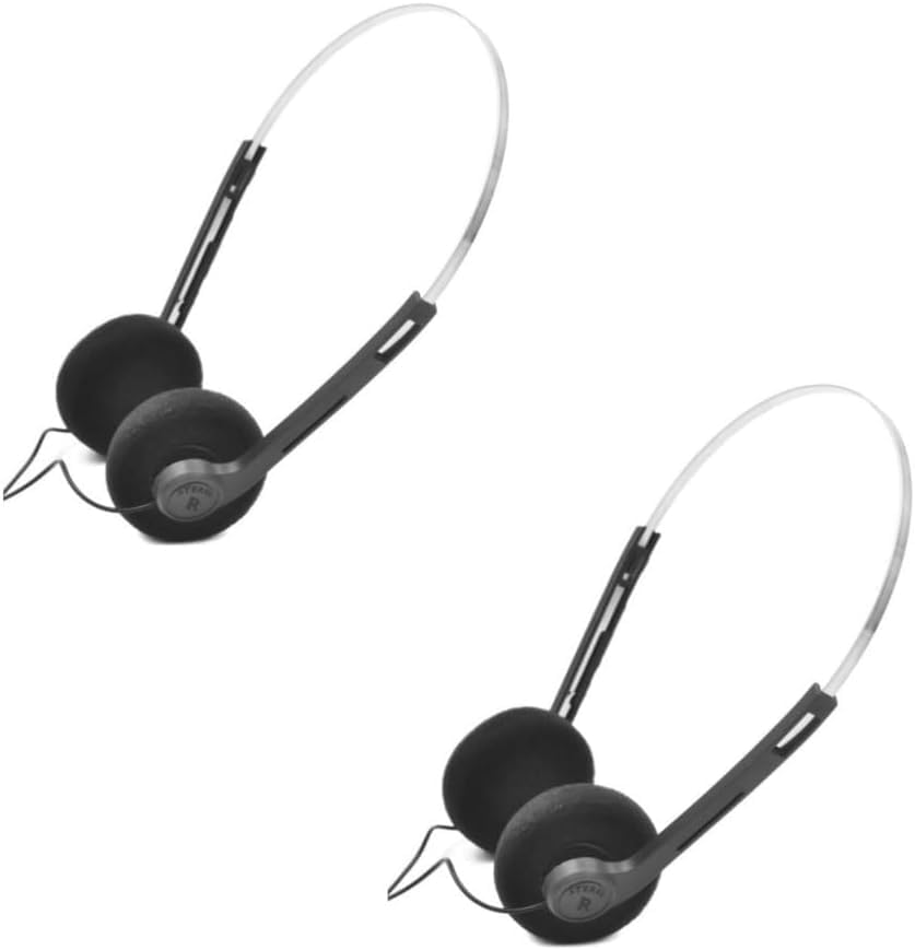 2Pcs Retro on Ear Headphones, Wired Stereo Headphones, Lightweight Portable Head
