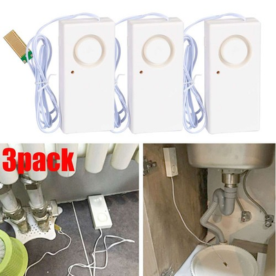 #ad #ad 3PACK Water Leakage Alarm Detector 120dB Water Leak Sensors Overflow Alert USA $11.33