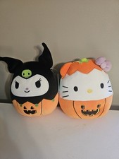 Squishmallows 8" Kuromi Pumpkin 8" Hello Kitty Pumpkin Halloween Plush NWT