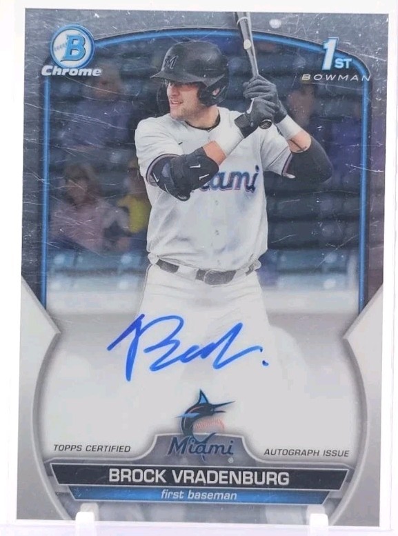 BROCK VRADENBURG 2023 BOWMAN CHROME DRAFT 1ST AUTOGRAPH MARLINS AUTO Q1339