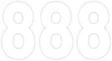 Factory Effex Pro 4" #8 White Number Plate Decals 04-2568