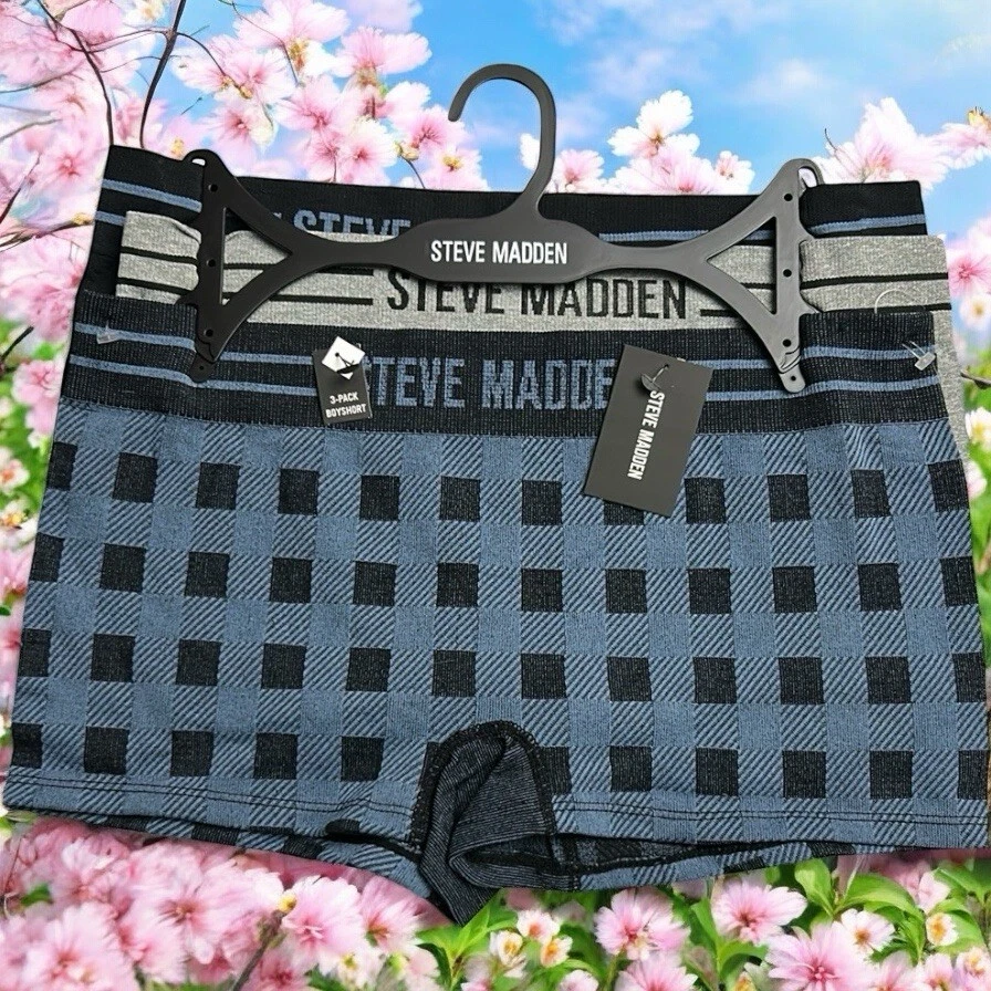 SHORTS STEVE MADDEN LOGO NIÑO~ Paquete de 3 BRAGAS AJUSTADAS ESTILO# SM08872~TALLA GRANDE~ÚNICOS Foto 2 de 4