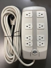 NIB New 8 Outlet Surge Protector Power Strip, Extra Long Cord 25ft, Plug