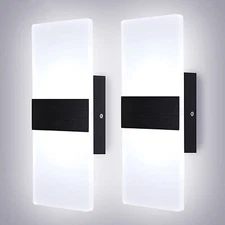 2x Modern LED Wall Lighting Up Down Cube Room Sconce Lamp Fixture Indoor