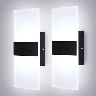 2x Modern LED Wall Lighting Up Down Cube Room Sconce Lamp Fixture Indoor