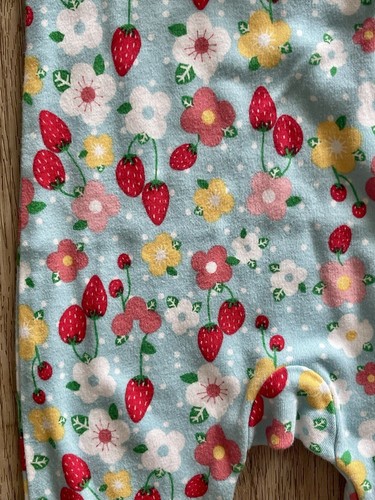 Baby Nay Strawberry Floral One Piece Footed Romper Infant Girls 3m Rayon Cotton - Picture 4 of 4
