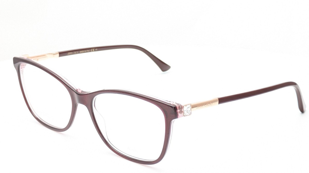 Jimmy Choo JC274 LHF Opale Burgundy Cat Eye Womens Eyeglasses 53mm