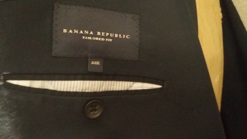 Men Banana Republic Blue Two Button Tailored Fit Flat Front Suit 40R 35 x 30 New - Picture 7 of 12
