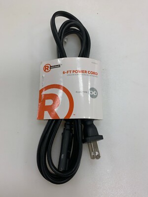 6Ft 2Pin AC Power Cord NEMA1-15P/IEC320 C7 18AWG 10A Non-Polarized Fig.8 Black