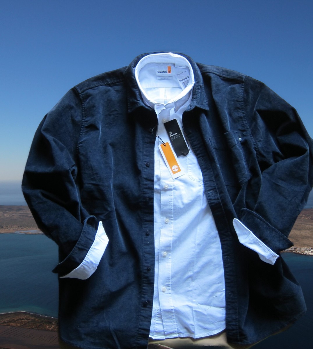 Timberland Cord-Jacke, Hemd, dicke Qualität, blau,olive, L, XXL