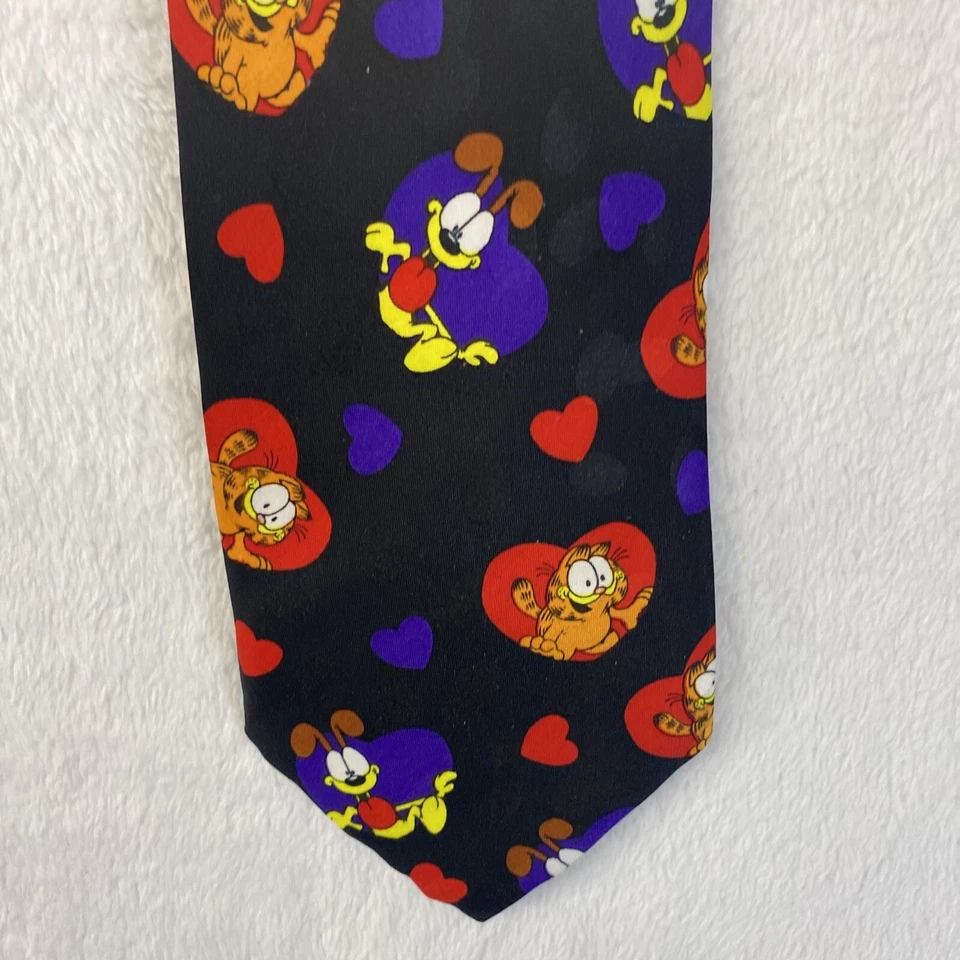 Галстук Garfield Odie мужской новинка вырез черные лапы зависимость День святого Валентина - Изображение 2 из 4
