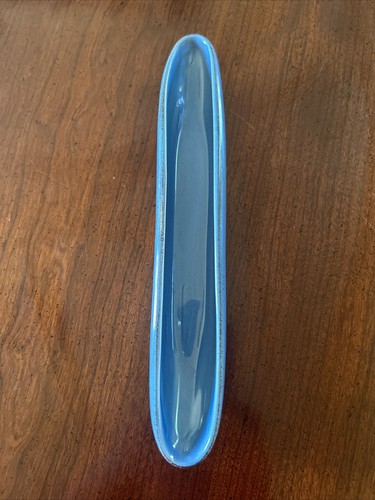Pottery Barn Isabella Olive Boat Blue Rustic Condiment 9” Approx. - Picture 4 of 7