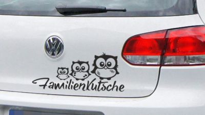 DUB FUN OEM JDM Aufkleber Mini FUN "Familienkutsche Eule Uhu Auto Aufkleber Sticker