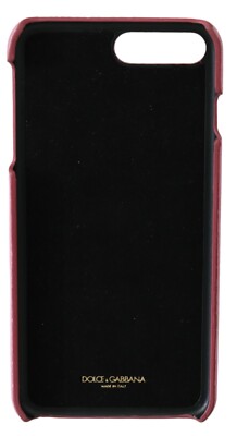 DOLCE & GABBANA Phone Case Cover Pink Leather Crystal iPhone 7-8