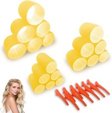 Large Hair Rollers with Clips Self Grip Jumbo/Big Curlers Rollers 18 Pack 3 Size