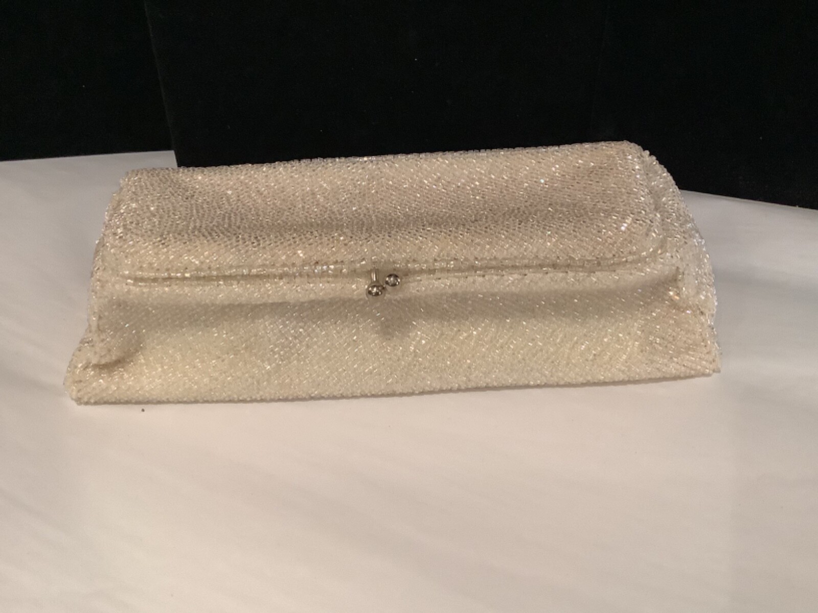 VINTAGE UNIQUE RICHERE RECTANGULAR WHITE IRIDESCE… - image 2