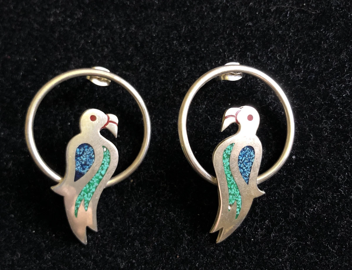 Silver parrot best sale earrings