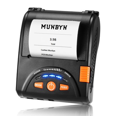 MUNBYN Bluetooth Receipt Printer, 58mm Mini POS Receipt Printer, Android 2 Mo...