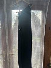 Long Black Evening Dress Pearl Badge Detailing Size Small New