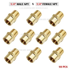 10 PCS BRASS Extension Adapter, 1/4 Male NPT x 1/4 Female NPT