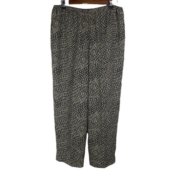 Josephine Chaus Petite Snakeskin Lined Pull-On Dress Pants in Black Tan Women’s Size 8P