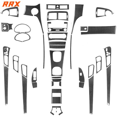 56Pcs Real Carbon Fiber Kits Full Interior Trim For Benz C-Class W203 2005-2007
