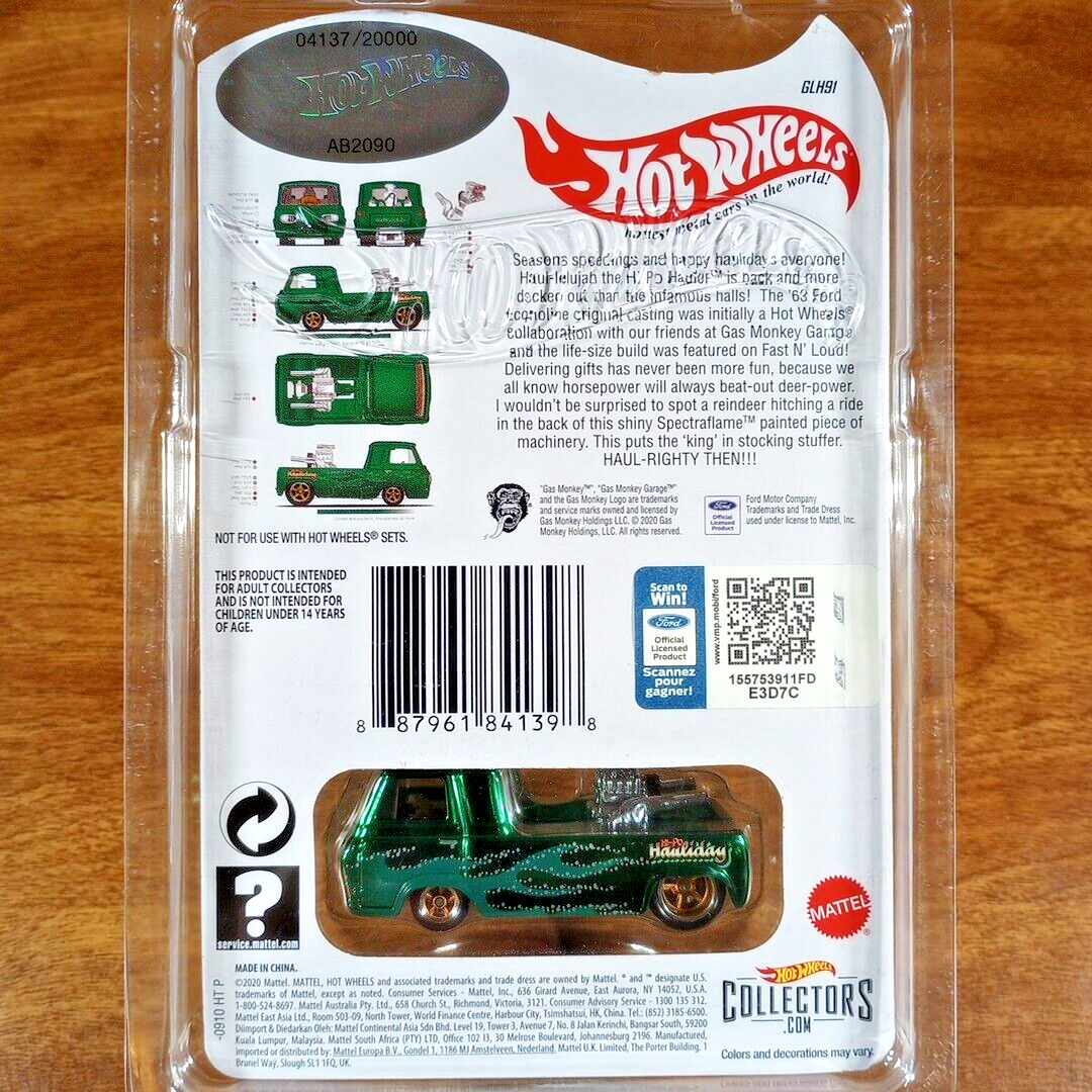 Hot Wheels RLC Hi-Po Hauler 4137/20000 Hauliday Green Gas