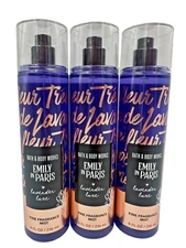 Bath & Body Works LOT 3 Emily In Paris Lavender Luxe Fragrance Mist Spray 8 oz