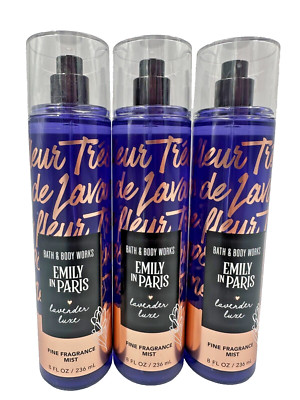 NEW Bath Body Works Lot 3 Emily In Paris Lavender Luxe Fragrance Mist Spray 8 oz