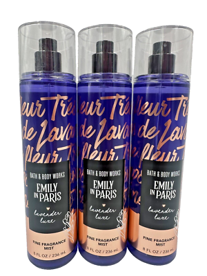 NEW Bath Body Works Lot 3 Emily In Paris Lavender Luxe Fragrance