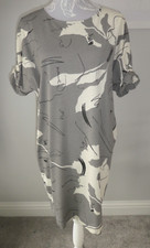 SIZE 10 GREY & IVORY MIX PATTERNED SHIFT DRESS FROM NEXT WORK/OFFICE/OCCASION