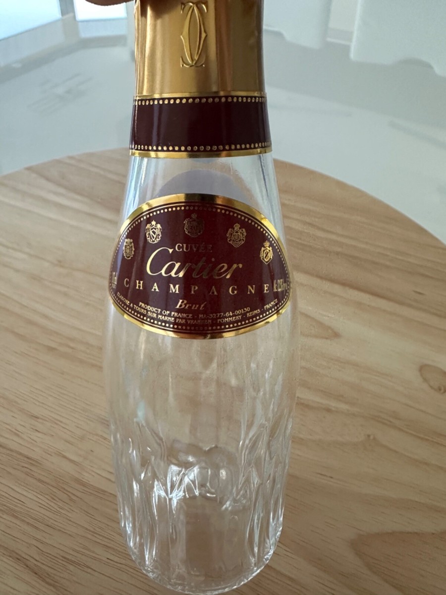 Cartier Cuvee Brut Rose Champagne Bottle Empty BOTTLE Clear Glass