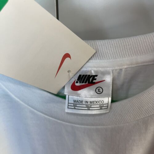 Vintage NIKE Big Swoosh White Tag 100% Cotton T-Shirt 90s Mens Sz XL Tall NWT - Picture 2 of 10