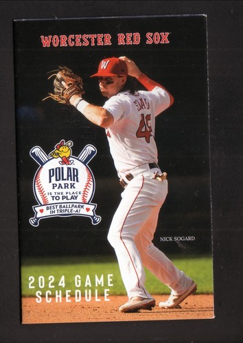 Worcester Red Sox Nick Sogard 2024 Pocket Schedule International League