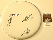 SHINEDOWN BAND SIGNED AUTOGRAPHED 13” DRUMHEAD BRENT SMITH ZACH ERIC JSA COA!
