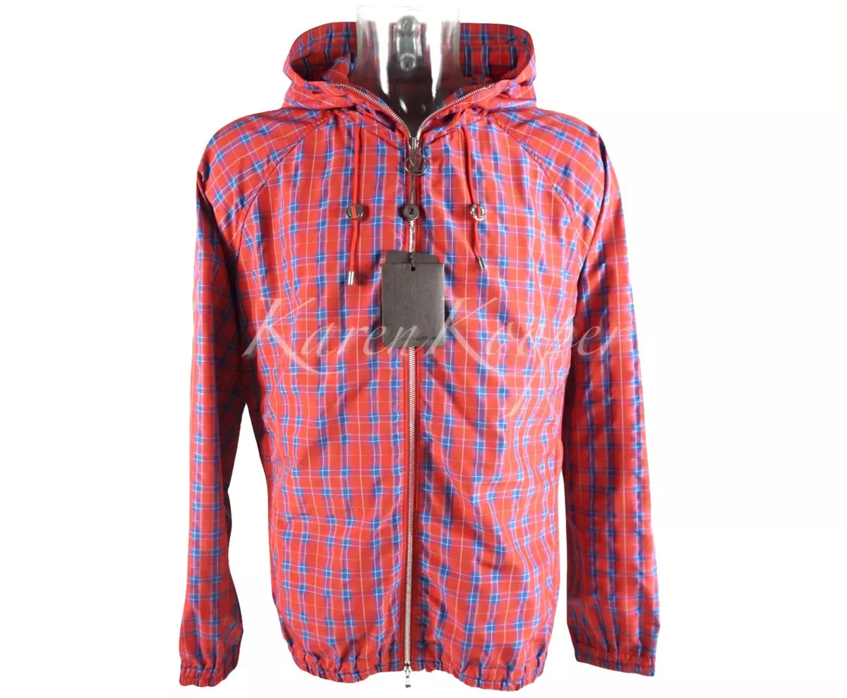 NEW LOUIS VUITTON MEN DAMIER WINDBREAKER HOODIE JACKET COAT BLOUSON 56 XXL