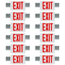 12PC Exit Signs for Business with Battery Backup, Emergency LED Exit Light Combo