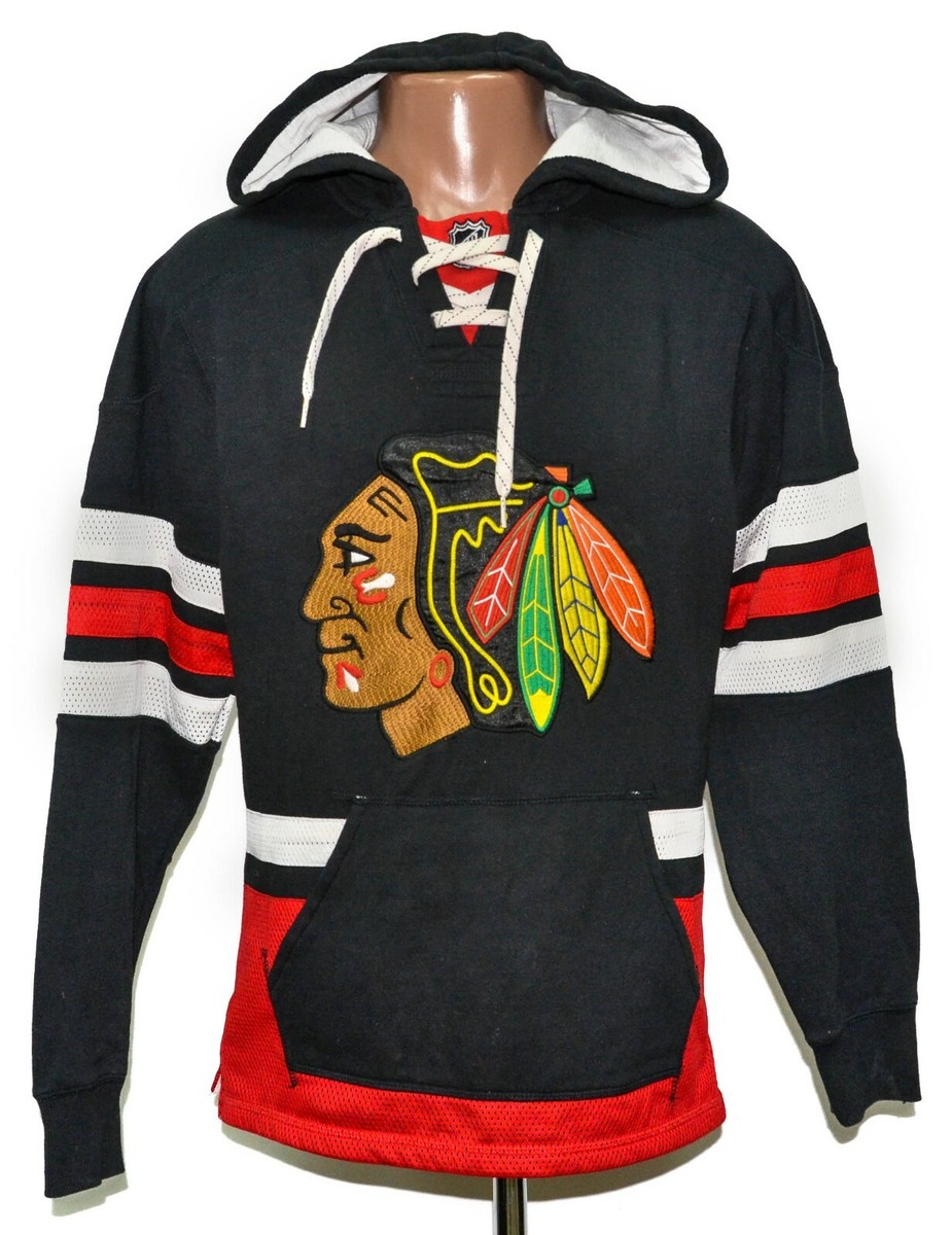 NHL CHICAGO BLACKHAWKS ICE HOCKEY HOODED TOP JERSEY CCM S UK