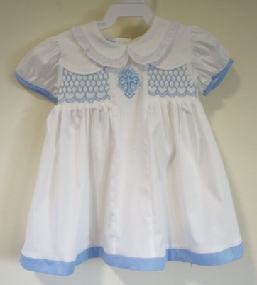 NWT Pleats & Stitches Smocked Cross Dress Girl's Size 6 Months