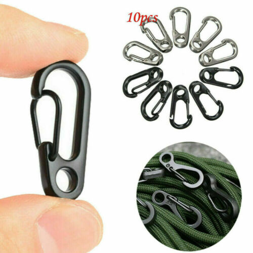 10pack Paracord Mini Carabiner Snap Spring Clips Hooks Keyring EDC Survival Tool - Picture 1 of 11